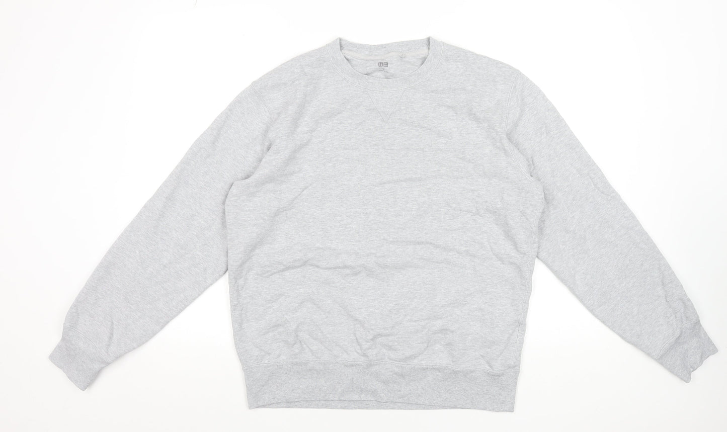 Uniqlo Men's Grey Cotton Pullover Sweatshirt Size M