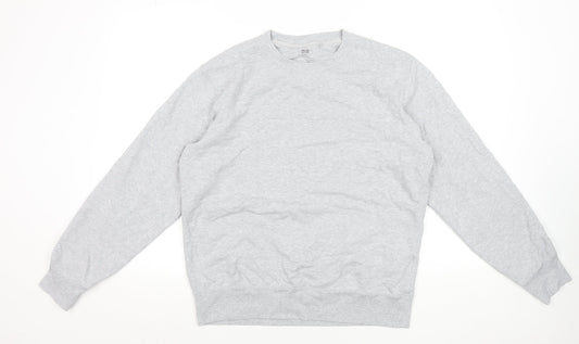 Uniqlo Men's Grey Cotton Pullover Sweatshirt Size M