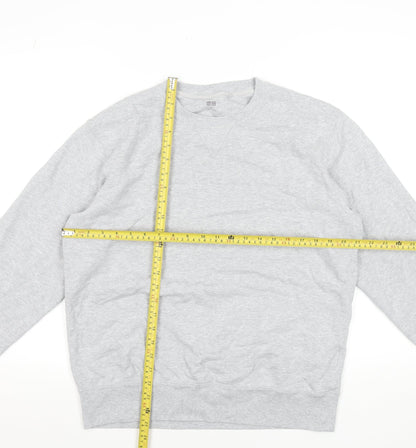 Uniqlo Men's Grey Cotton Pullover Sweatshirt Size M