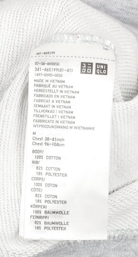 Uniqlo Men's Grey Cotton Pullover Sweatshirt Size M
