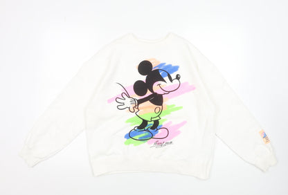 Zara Disney Girls White Mickey Mouse Pullover Sweatshirt 13-14 Years