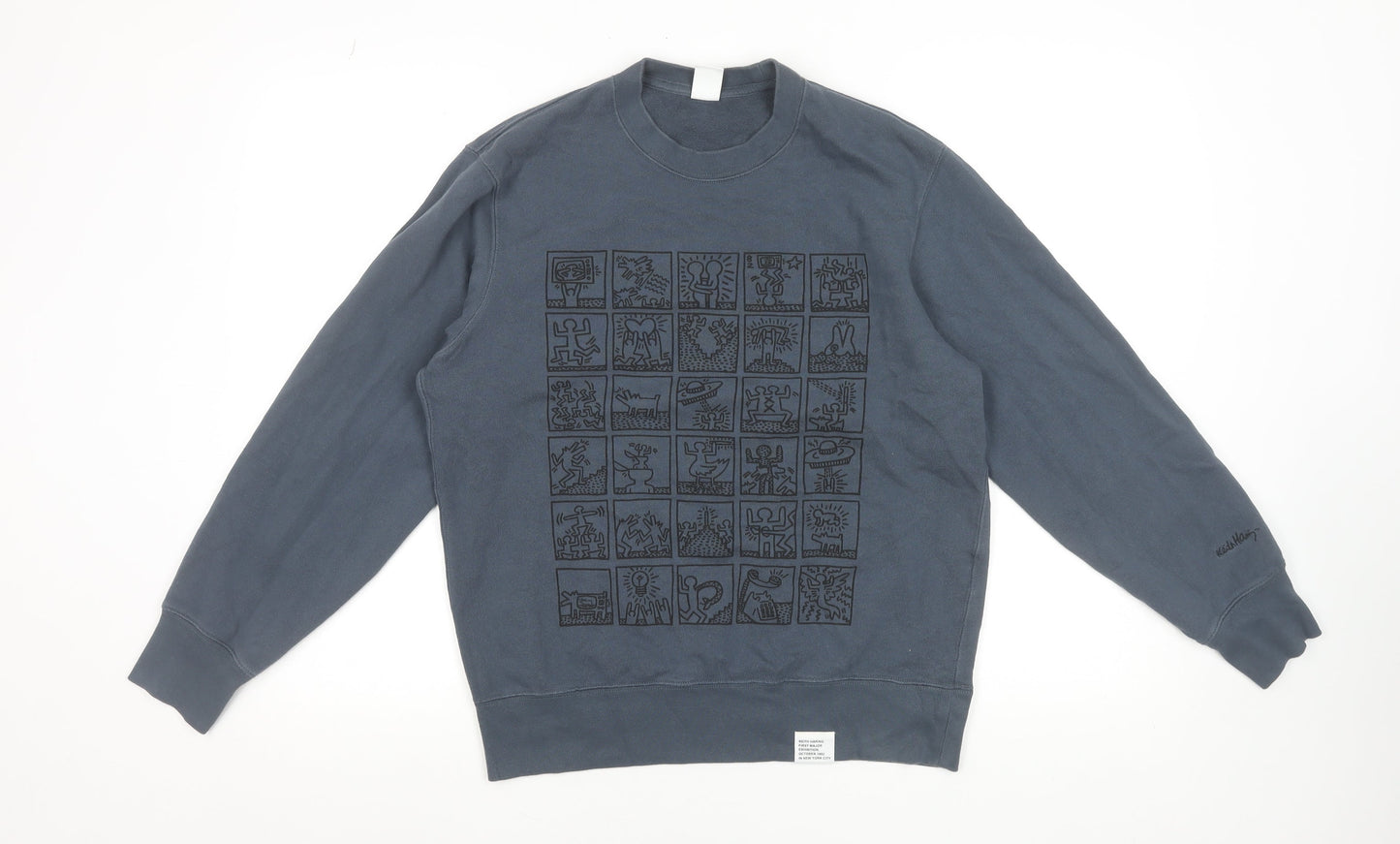 Uniqlo Men’s Blue Keith Haring Graphic Pullover Sweatshirt Size S