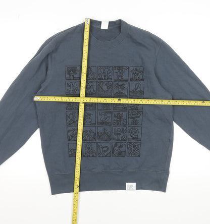 Uniqlo Men’s Blue Keith Haring Graphic Pullover Sweatshirt Size S