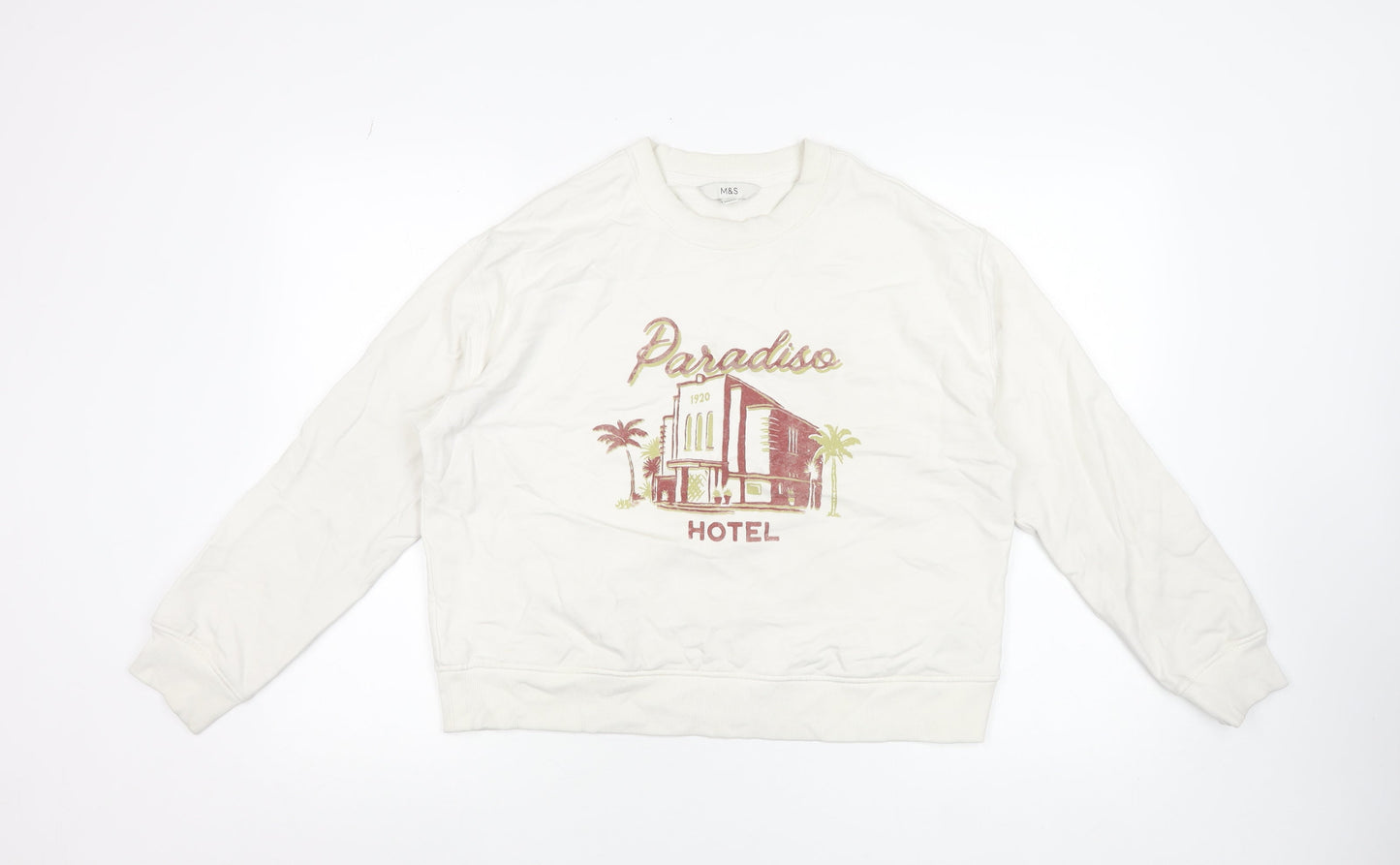 Womens UK Size M Marks and Spencer Beige Pullover Sweatshirt