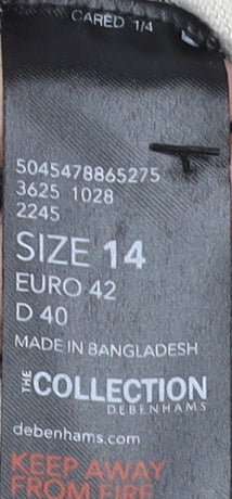 Debenhams Women's Black Floral Crew Neck Long Sleeve Pullover Jumper Size 14