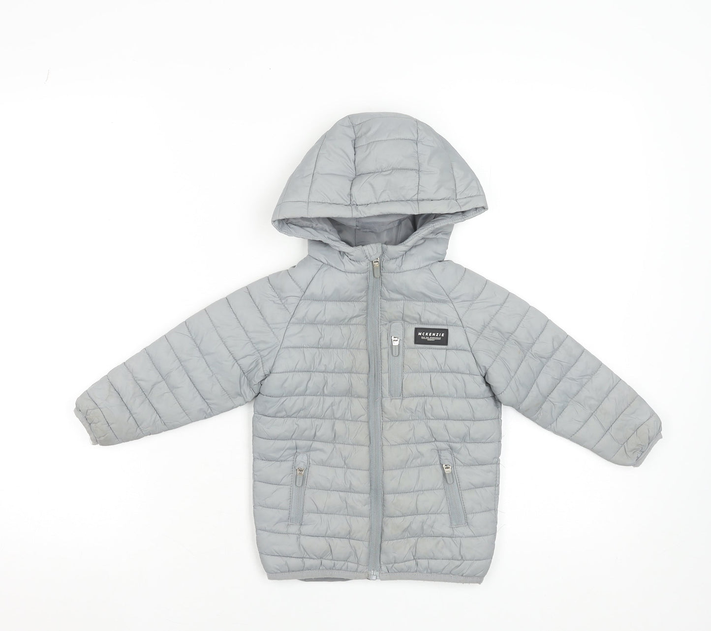 McKenzie Grey Puffer Jacket 18-24 Months Hooded Lightweight Winter Coat