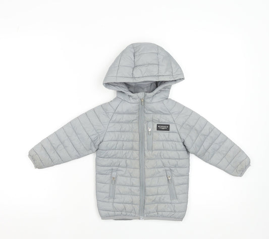 McKenzie Grey Puffer Jacket 18-24 Months Hooded Lightweight Winter Coat