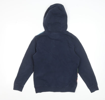 Minecraft Boys Navy Blue Full Zip Hoodie 12 Years Graphic Cotton Blend