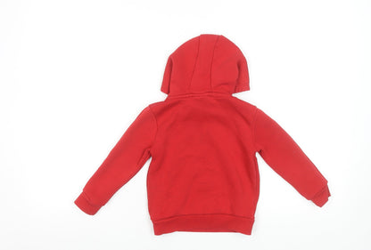 Disney Pixar Cars Boys Red Pullover Hoodie 2-3 Years Lightning McQueen