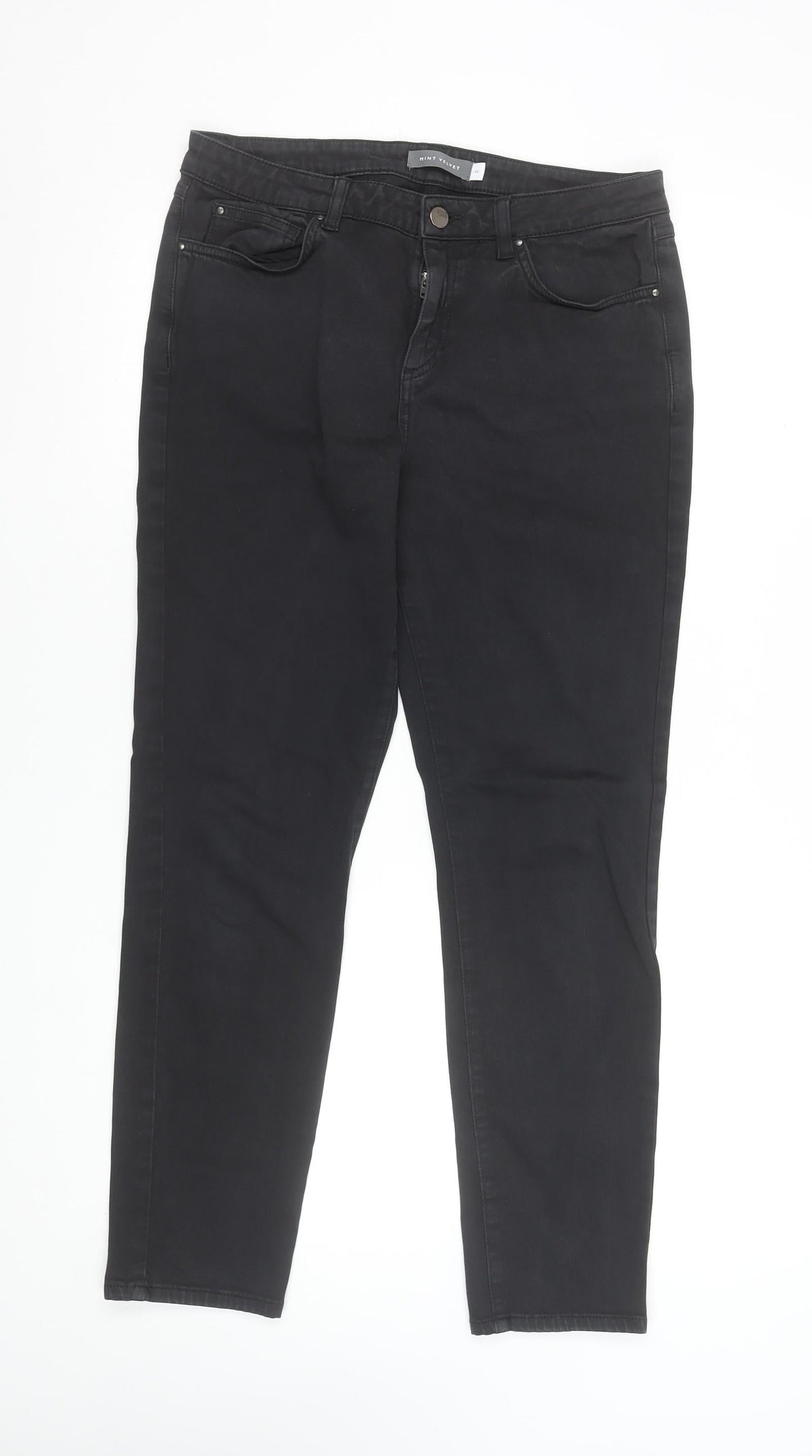 Mint Velvet Women's Black Skinny Jeans Size 14R Stretch Denim