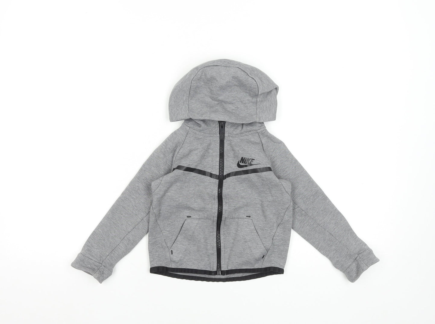 Nike Boys Grey Full Zip Hoodie 2-3 Years Hooded Sweatshirt