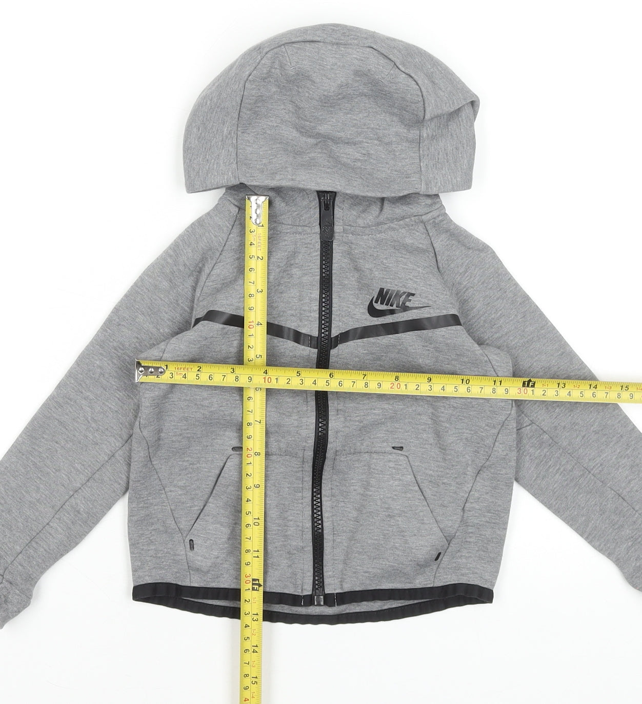 Nike Boys Grey Full Zip Hoodie 2-3 Years Hooded Sweatshirt