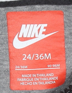 Nike Boys Grey Full Zip Hoodie 2-3 Years Hooded Sweatshirt