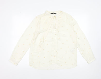 Womens UK Size 12 Zara Ivory Basic Blouse