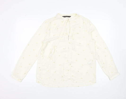 Womens UK Size 12 Zara Ivory Basic Blouse