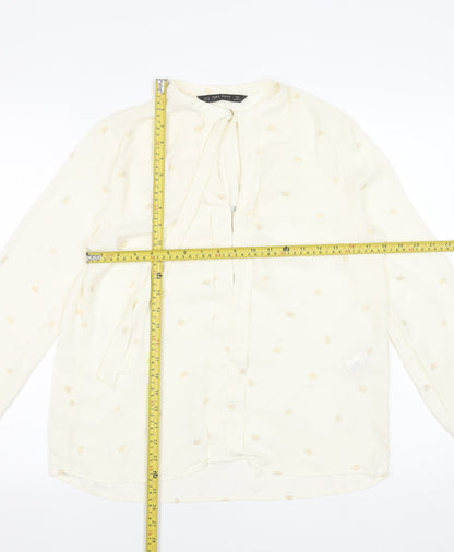 Womens UK Size 12 Zara Ivory Basic Blouse