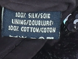 French Connection Women Black Sequin Silk Pencil Skirt Size 12