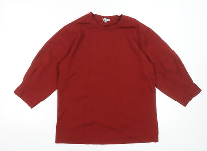 Womens UK Size M Jigsaw Red Basic T-Shirt