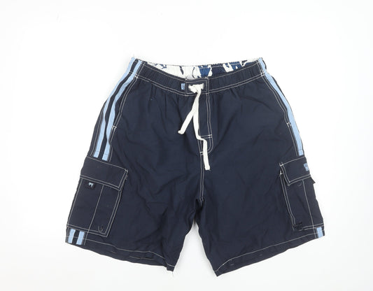 Active Men's Navy Blue Swim Shorts Medium 33-35in Quick Dry Polyester