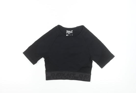Everlast Womens Black Cropped Activewear T-Shirt UK 10