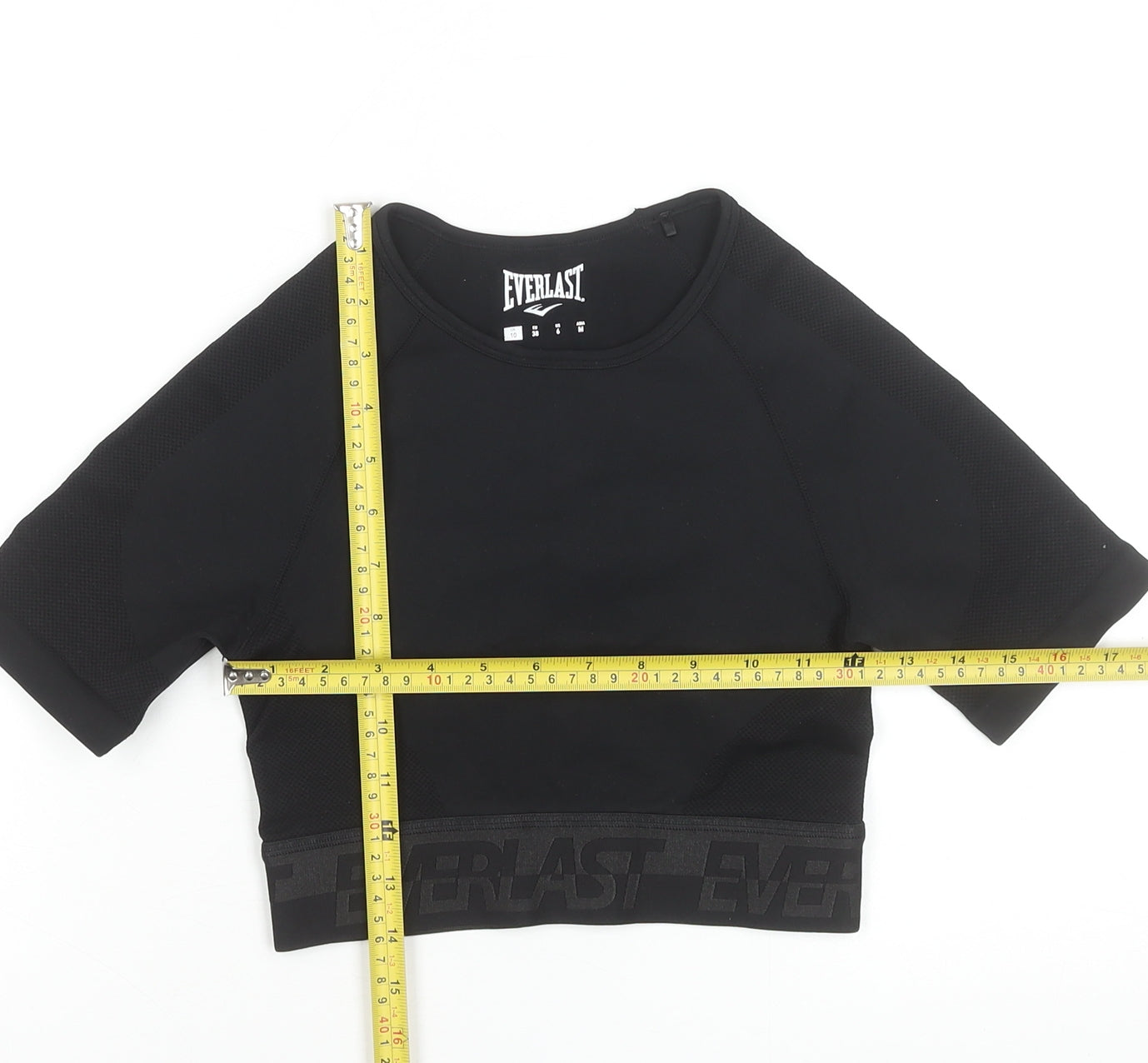 Everlast Womens Black Cropped Activewear T-Shirt UK 10