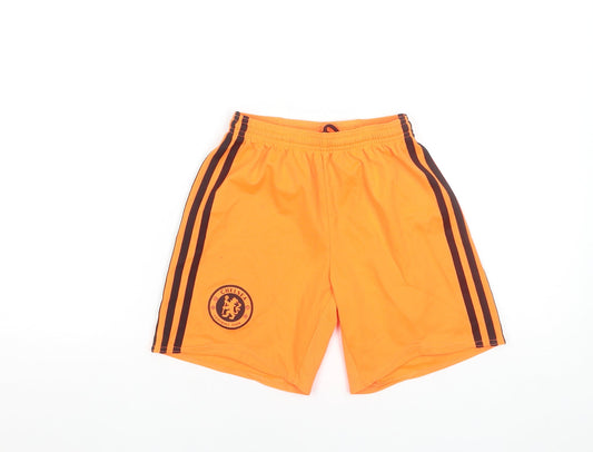 Adidas Boys Orange Chelsea Football Club Athletic Shorts Size S