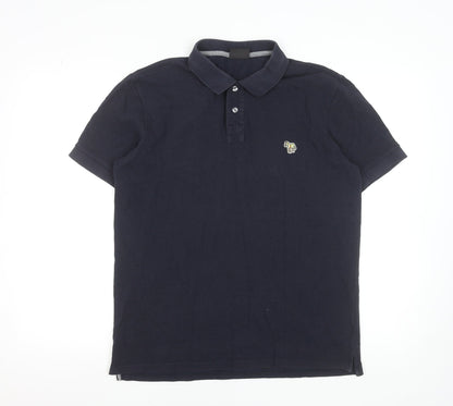 Paul Smith Men's Blue Organic Cotton Polo Shirt M