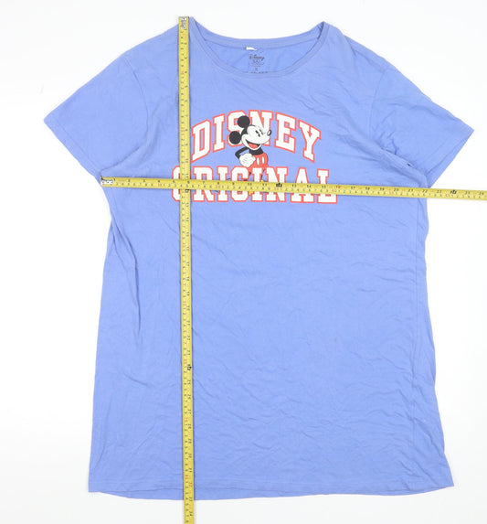 Disney Primark Women's Blue Mickey Mouse T-Shirt Nightshirt Size 12-14