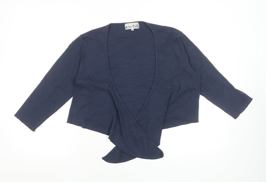 Womens UK Size 12 Marble Blue Cardigan Jumper