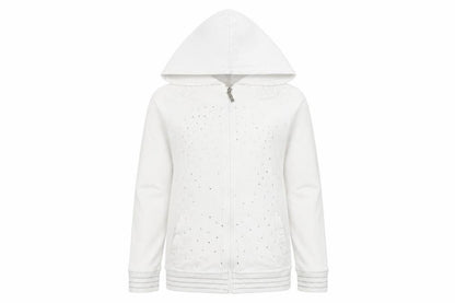 Girls UK Size 6 Years Gatti White Full Zip Hoodie