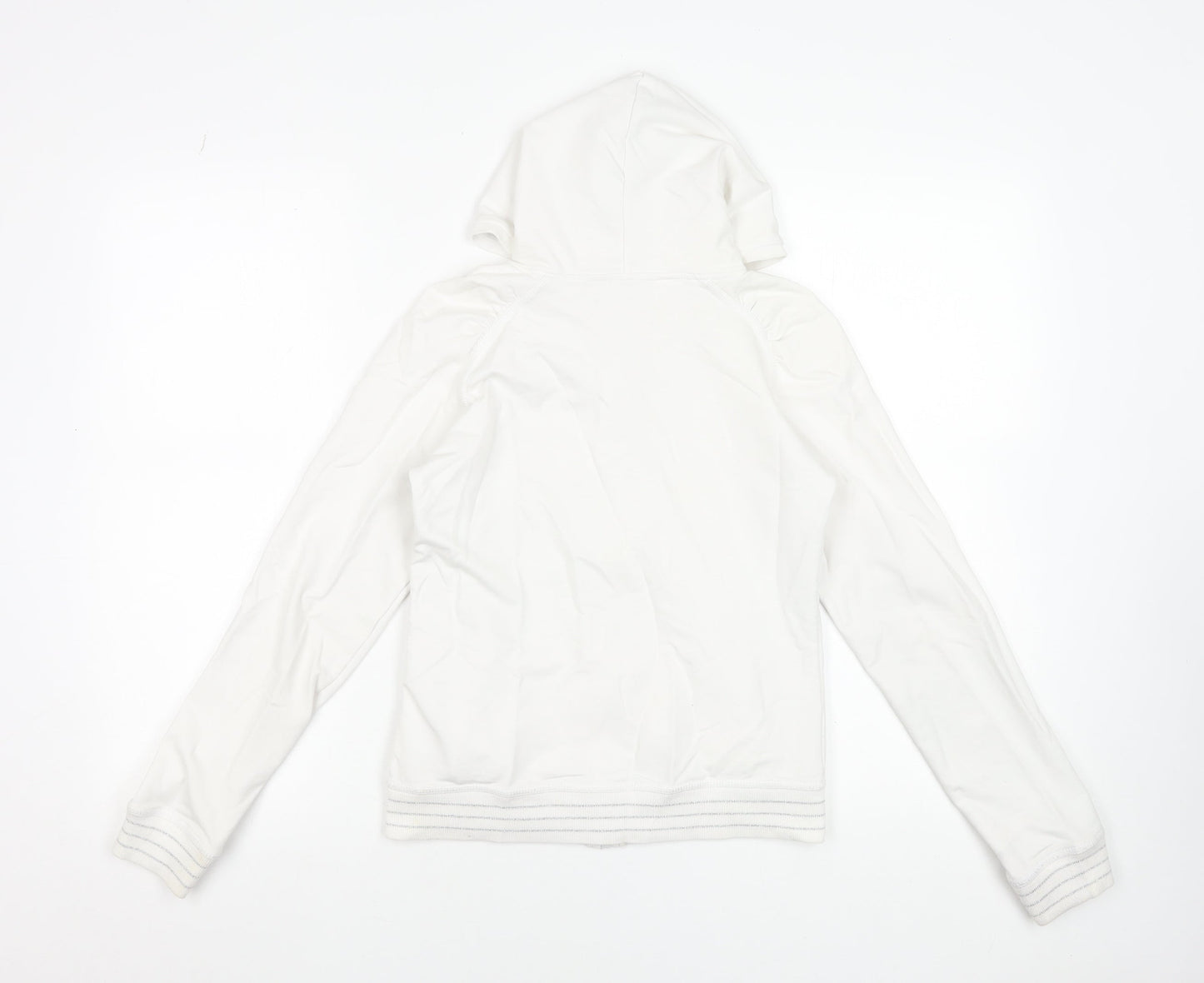 Gatti Girls White Rhinestone Full Zip Hoodie 6 Years Cotton Blend