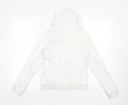 Gatti Girls White Rhinestone Full Zip Hoodie 6 Years Cotton Blend