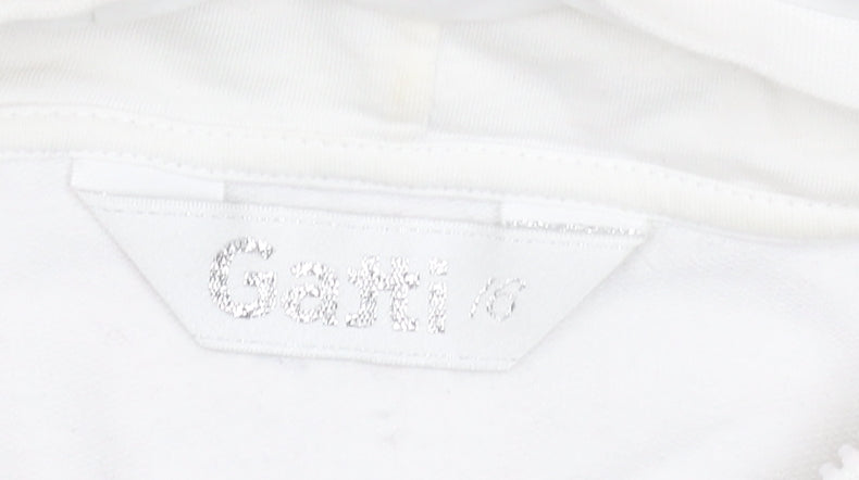 Gatti Girls White Rhinestone Full Zip Hoodie 6 Years Cotton Blend