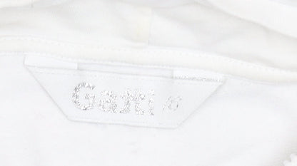 Gatti Girls White Rhinestone Full Zip Hoodie 6 Years Cotton Blend