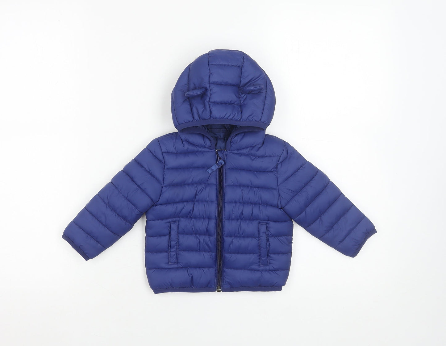Lupilu Boys Blue Hooded Puffer Jacket Size 12-18 Months Lightweight Winter Coat