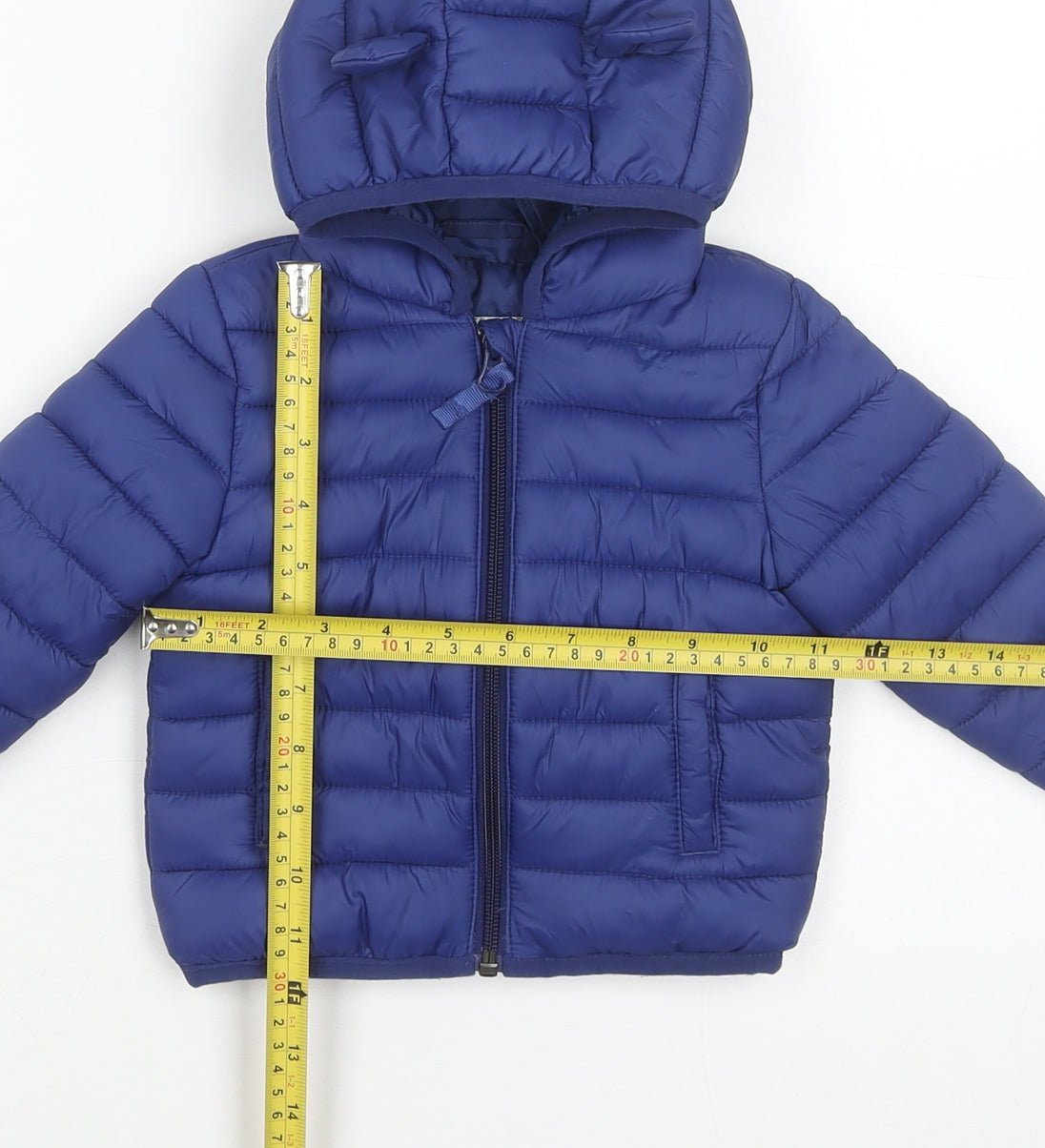 Lupilu Boys Blue Hooded Puffer Jacket Size 12-18 Months Lightweight Winter Coat