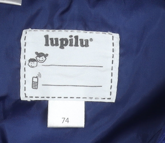 Lupilu Boys Blue Hooded Puffer Jacket Size 12-18 Months Lightweight Winter Coat