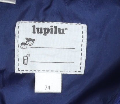 Lupilu Boys Blue Hooded Puffer Jacket Size 12-18 Months Lightweight Winter Coat