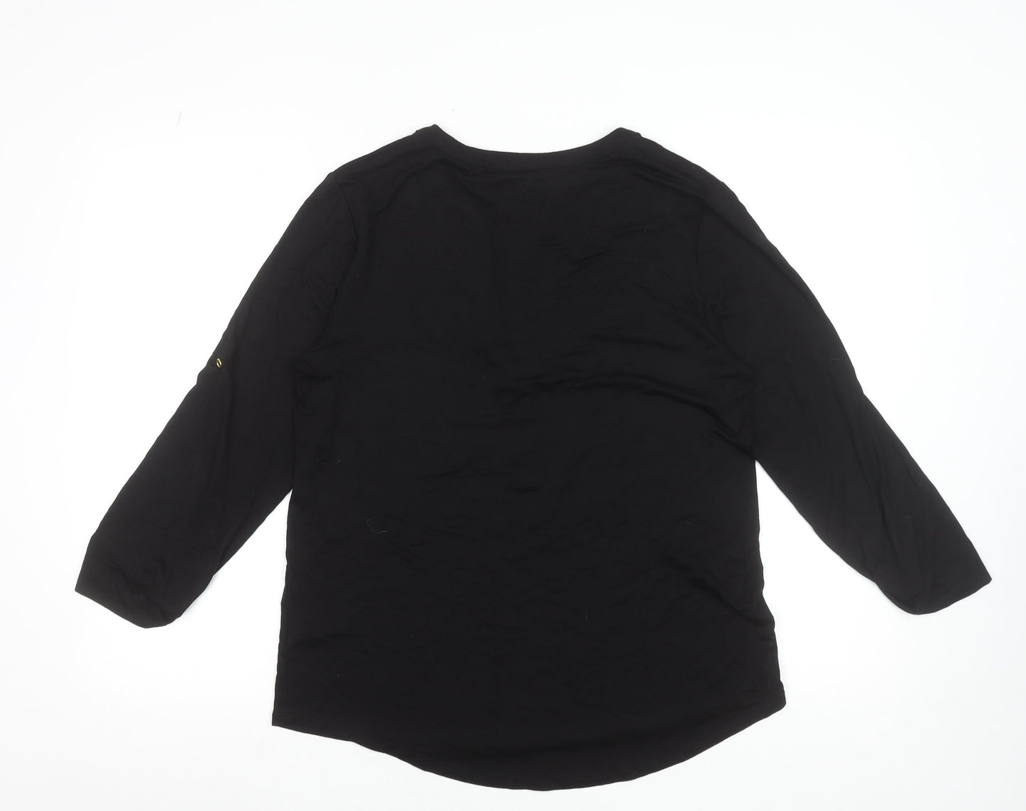 Womens UK Size M Cable & Gauge Black Basic Blouse
