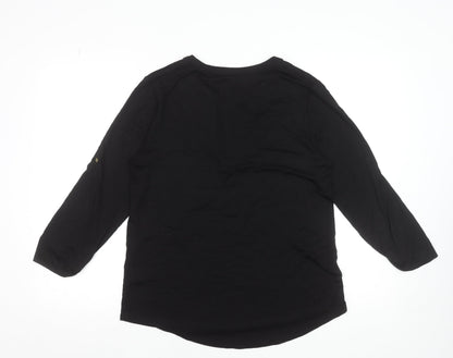 Womens UK Size M Cable & Gauge Black Basic Blouse