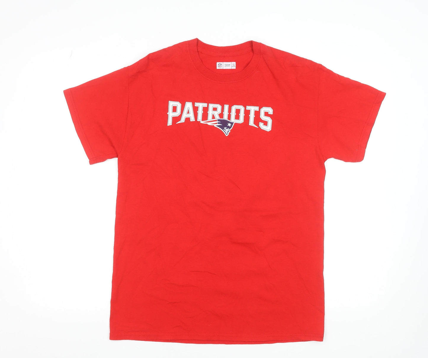 NFL Team Apparel Men's Red Patriots T-Shirt Medium Sports Fan Tee