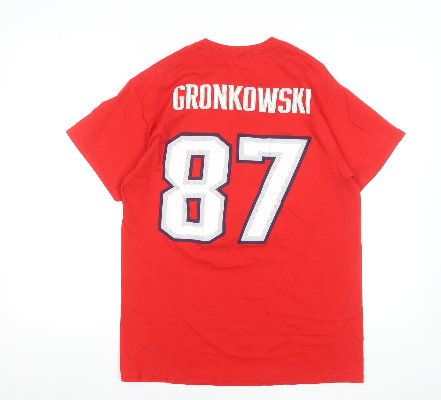 NFL Team Apparel Men's Red Patriots T-Shirt Medium Sports Fan Tee