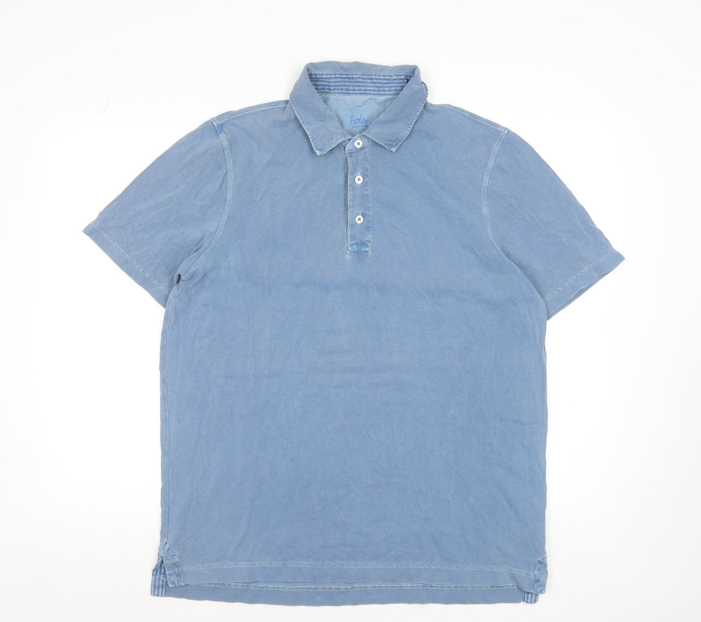 Boden Men's Blue Cotton Short Sleeve Polo Shirt Size L