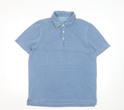 Boden Men's Blue Cotton Short Sleeve Polo Shirt Size L