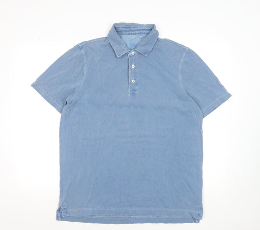 Boden Men's Blue Cotton Short Sleeve Polo Shirt Size L