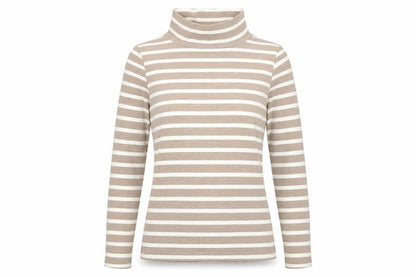 Womens UK Size S Lands' End Beige Basic T-Shirt