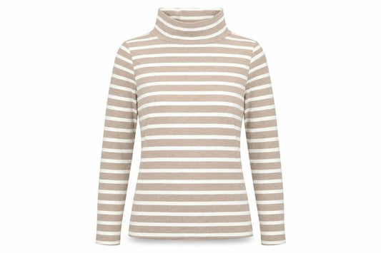 Womens UK Size S Lands' End Beige Basic T-Shirt