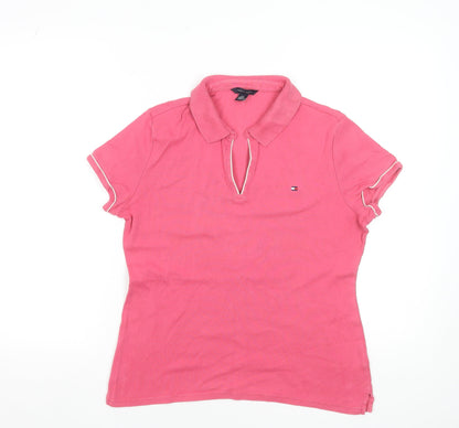 Womens UK Size L Tommy Hilfiger Pink Basic Polo