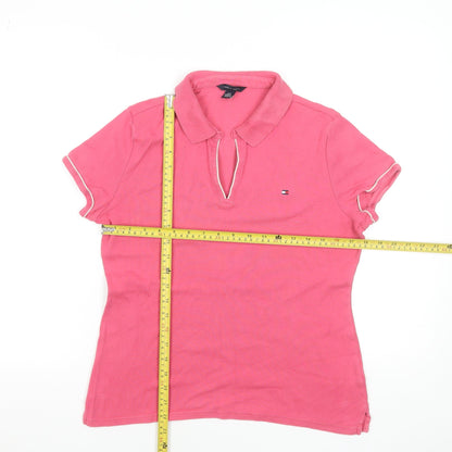 Womens UK Size L Tommy Hilfiger Pink Basic Polo