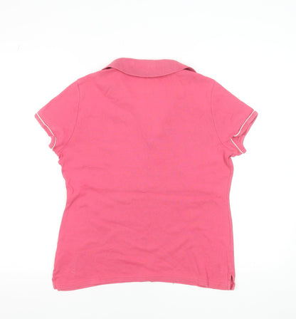 Womens UK Size L Tommy Hilfiger Pink Basic Polo
